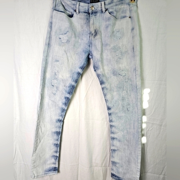 CJ Black Premium Mens Size 34x34 Acid Washed Skinny Flex Jeans - Picture 2 of 8